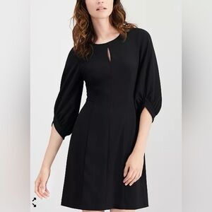 Calvin Klein Balloon-Sleeve Keyhole Dress